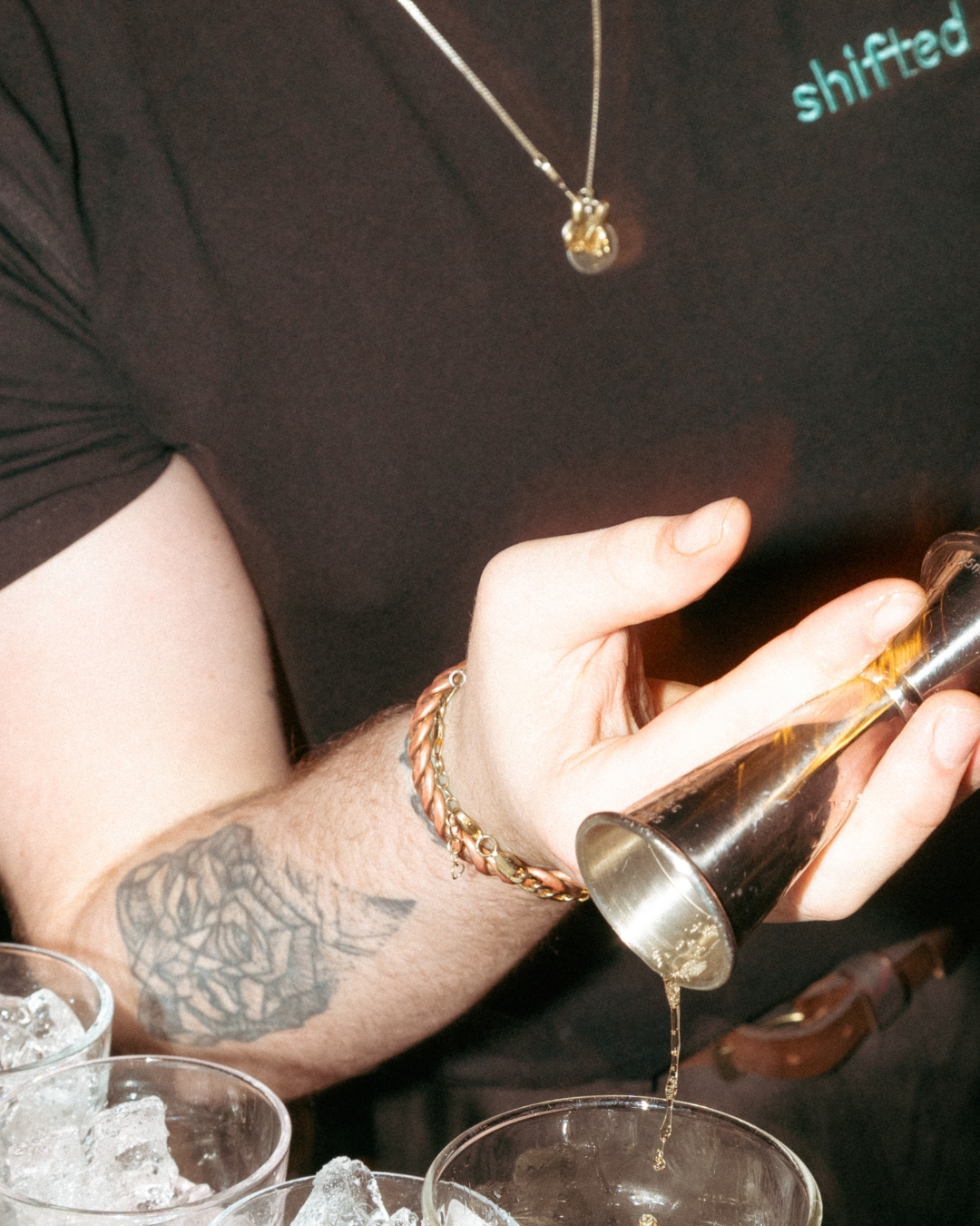 Cocktail being poured